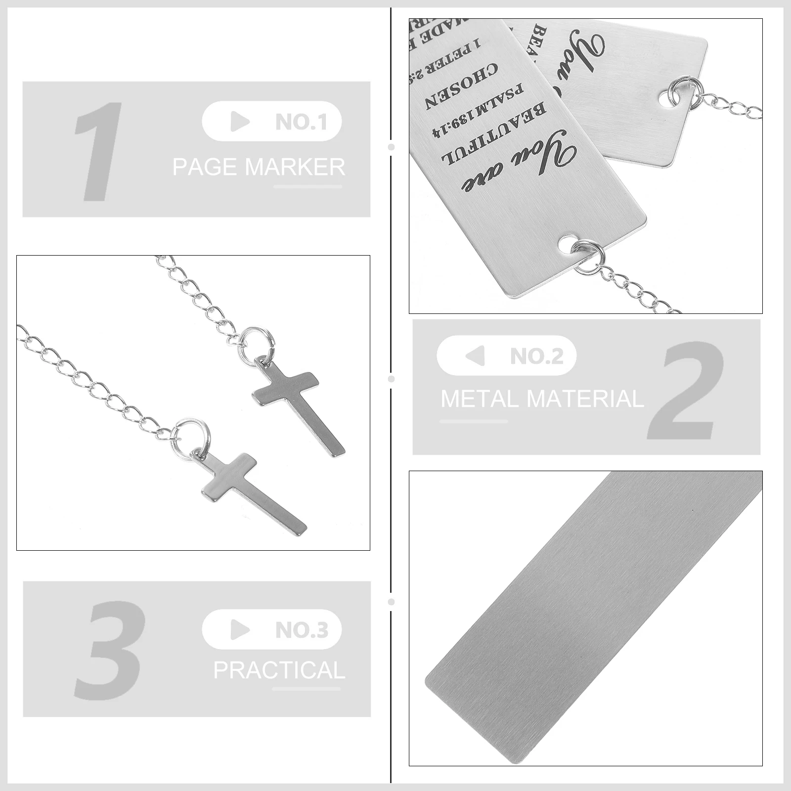 

2 Stainless Metal Bookmarks Metal Bookmark for Men Women Kids Book Lovers Lightweight Gifts Page Marker