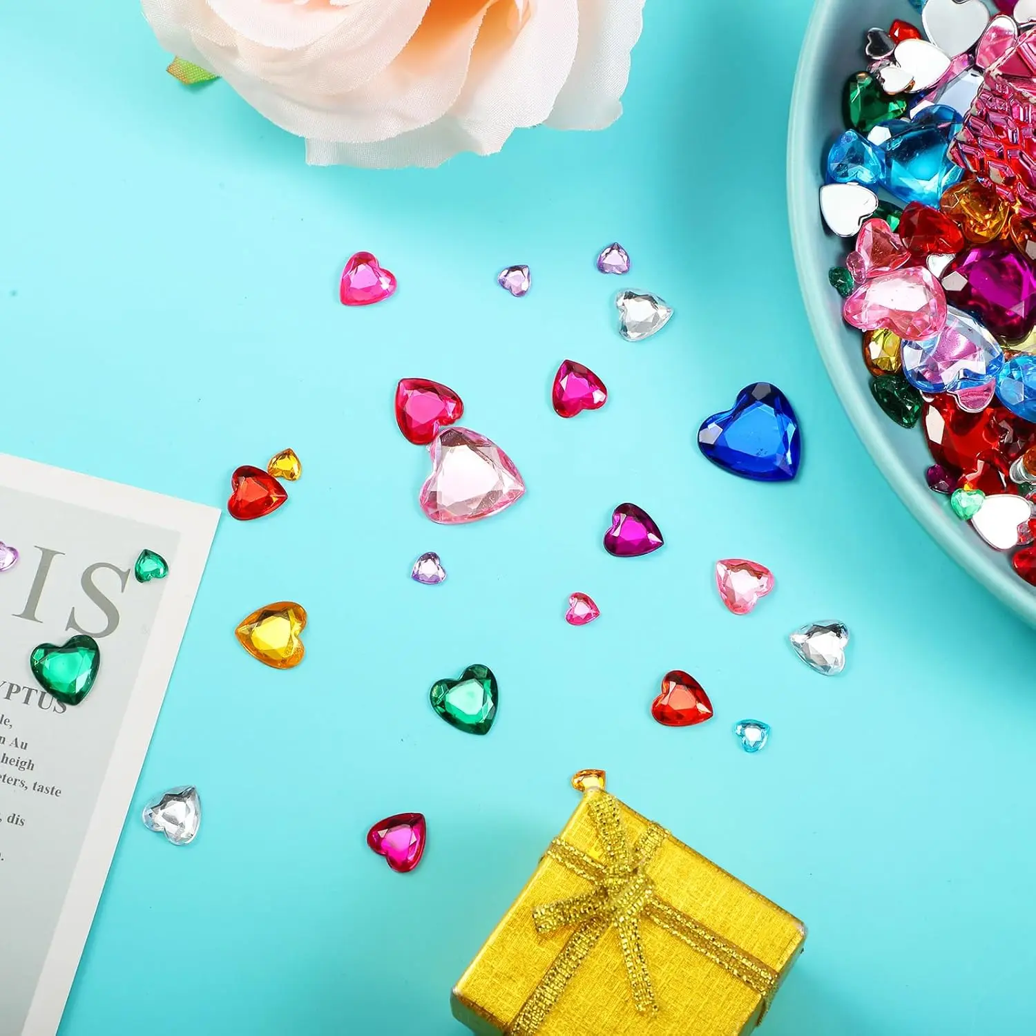 510 ชิ้นเล็บอะคริลิคหัวใจแบนอะคริลิคเจาะสําหรับงานแต่งงานวันวาเลนไทน์ตกแต่ง DIY เครื่องประดับหัตถกรรมทํา