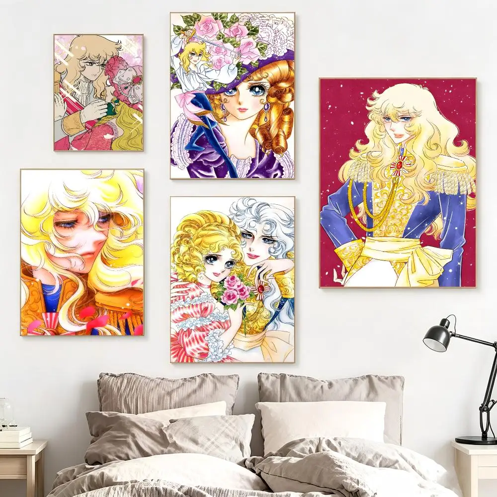 Shoujo Manga T-The Rose of Versailles Poster impermeable para el hogar sala de estar dormitorio bar decoracion estetica