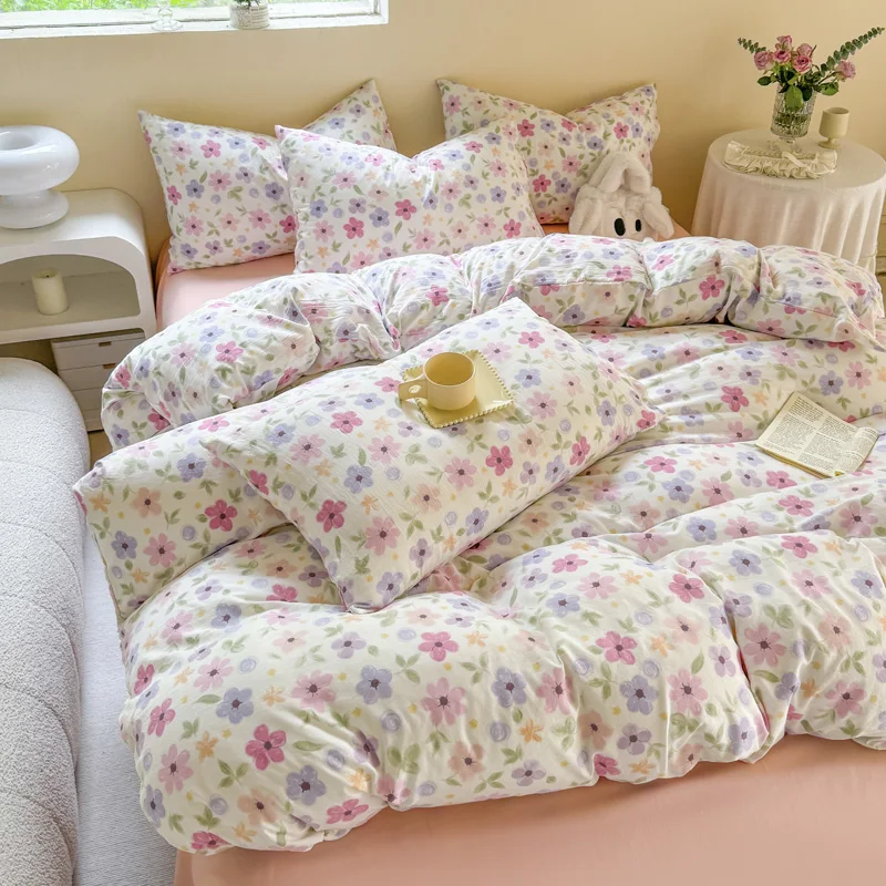 MissDeer Bed Linen Set Floral Style Quilt Cover Set Single/Queen Size Bedclothes Home Bed Sheets Set постельное белье наборы