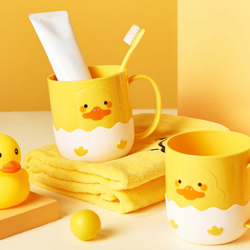 

1PC - Little Yellow Duck and Little Yellow Chicken Cup, Cute Mouthwash Cup, Cartoon Toothbrush Cup, Family Couple Wash Cup