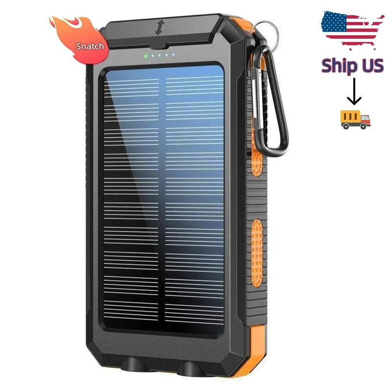 

Незаменимые вещи для походов и кемпинга! Солнечный Power Bank на 10000 мАч с быстрой зарядкой, водонепроницаемый, с компасом