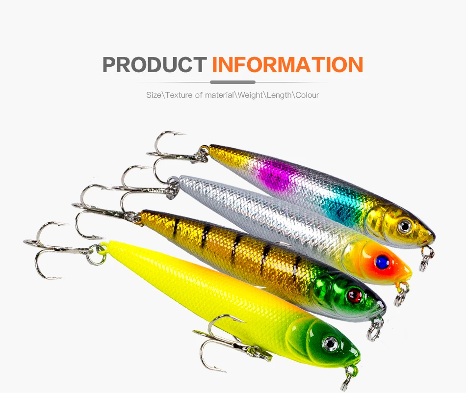 Thritop Top Fishing Lure Artificial Pencil Bait 7cm 8.5g 7 różnych kolorów do opcji TP029 Hard Bait Profesjonalne narzędzia wędkarskie — zdjęcie 5