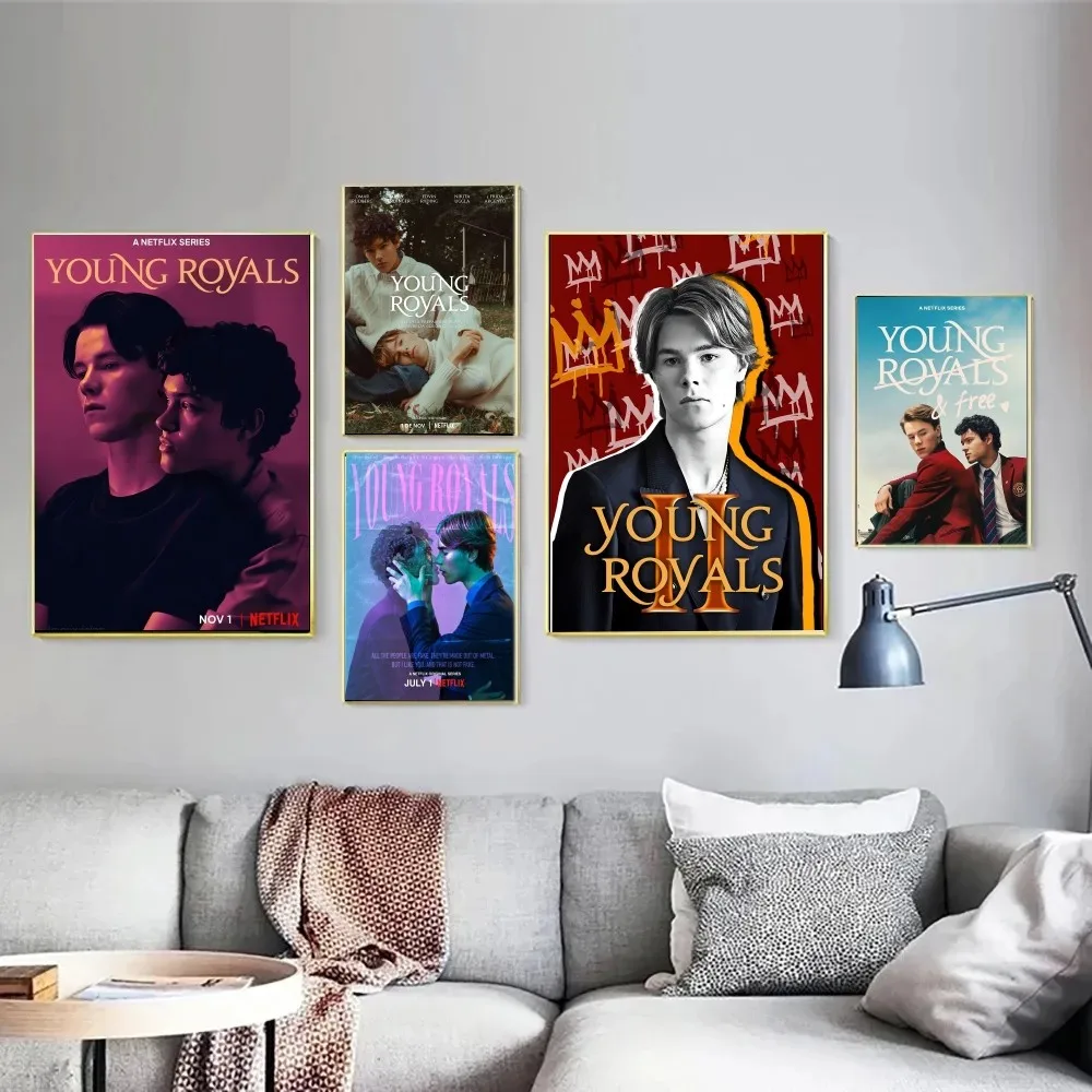 Young Royals TV Show Movie Sticky Posters Vintage Room Home Bar Cafe Decor Vintage Decorative Painting