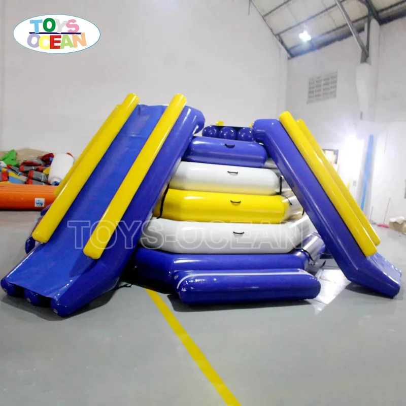2025 Premium Inflatable Floating Water Slide Heavy Duty PVC Commercial Grade  Water Park Lake Pool with Safety Anchor Points