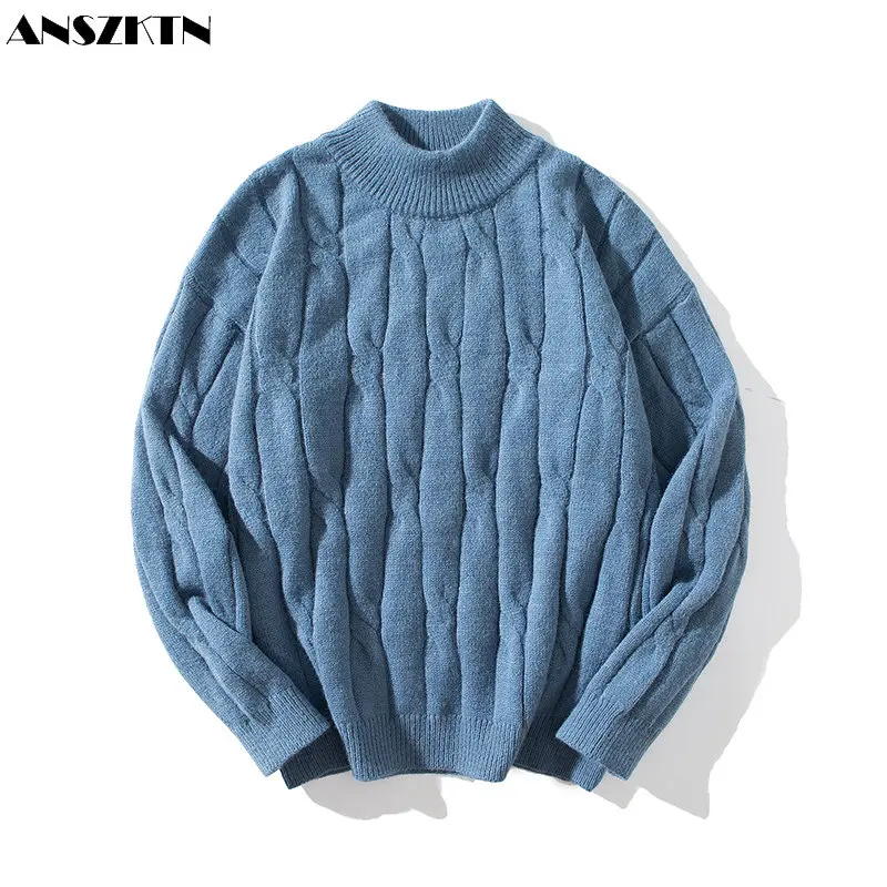 

ANSZKTN New men's semi-turtlenecks for spring and fall