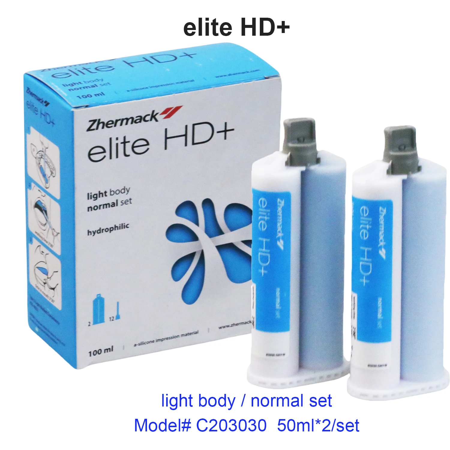 New Dental Zhermack Elite HD+ P&P Putty Soft Light Body Normal Set Occlufast Rock Fast Set 50ml 100ml Dental Impression Material