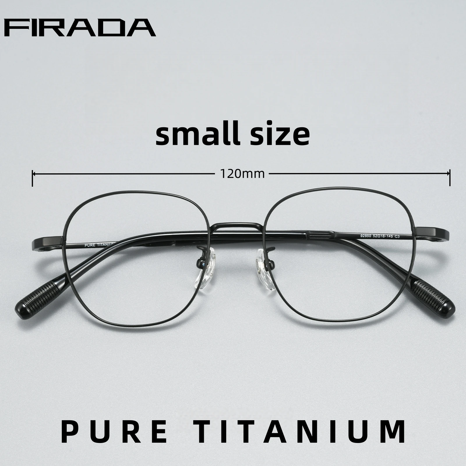 firada-ファッショナブルで快適なメガネレトロ超軽量小型サイズ-120-ミリメートル純チタン高級眼鏡フレーム女性のための-92850y