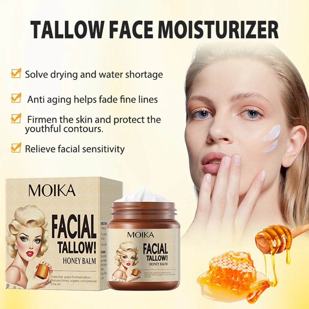 110g Tallow Honey Balm For Face Whipped Tallow Honey Moisturizer Balm Long-Lasting Moisturizing Face Cream For Women Female
