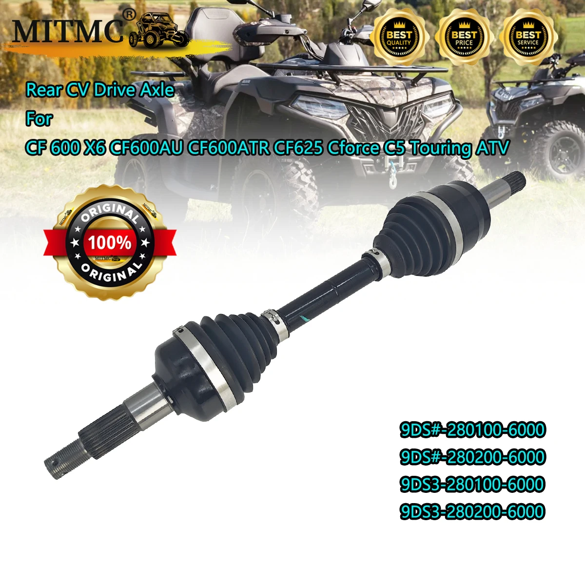 

Оригинальный задний приводной вал CV для квадроциклов CF Cforce 600 X6, CF600AU, CF600ATR, CF625, Cforce C5 Touring ATV 9DS # -280100-6000 9DS # -280200-6000