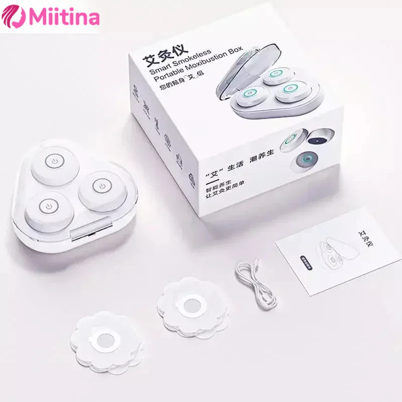 Appareil de moxibustion intelligent avec compresse chaude sans fumée, développement magnétique portable, boîte de moxibustion domestique, cadeau de fête des mères