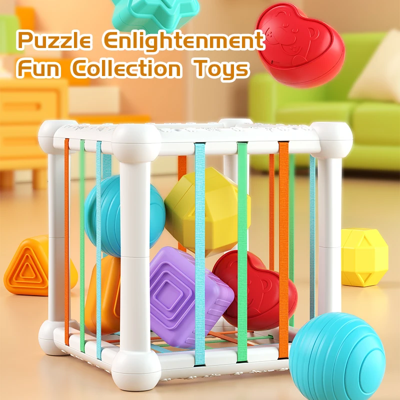 Brinquedo educacional de treinamento em formato de cubo de arco-íris, cor de dedo, para crianças, bebê, aprendizagem precoce, brinquedo cognitivo, números geométricos