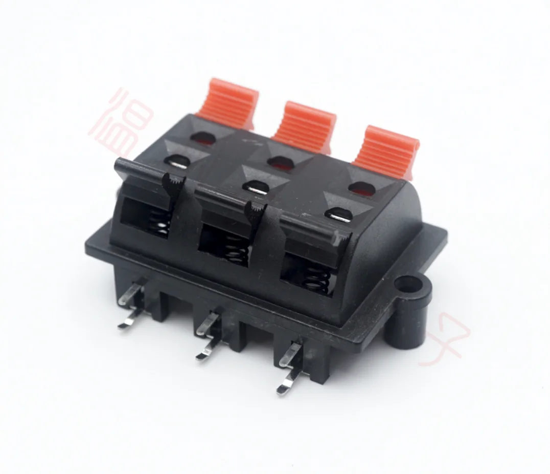 1pcs WP External Banana jack 6Pin Speaker Amplifier Wire Clip Audio Socket WP6 6 Pole LED Spring Terminal Switch