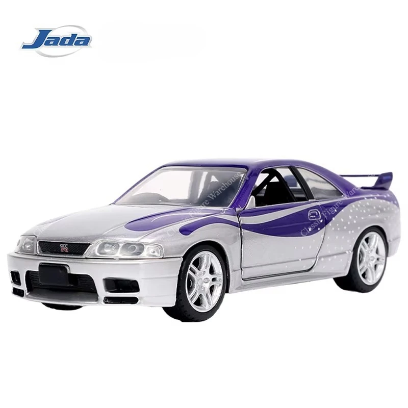 In Stock 100% Original Jada Toys Fast and Furious Nissan Skyline GT R R33 Silver Purple Diecast Model Car Collectible Model Toys