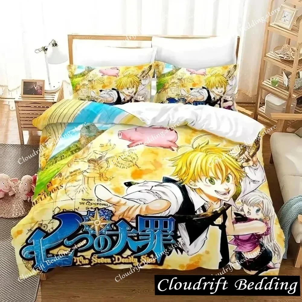 The S-Seven D-Deadly Sins Bedding Set Single Twin Full Queen King Size Anime Bed Set Teenager Bedroom Duvet Cover Sets Bed Sheet