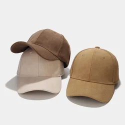 Casquettes de baseball rétro en daim solide pour hommes et femmes, Snapback de rue, chapeau Hip Hop, réglable, fausse fourrure, crème solaire, visière, printemps, automne