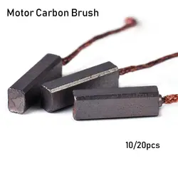 New 10/20pcs Carbon Brushes Wire Leads Generator Generic Electric Motor Brush Replacement 4.5 x 6.5 x 20mm