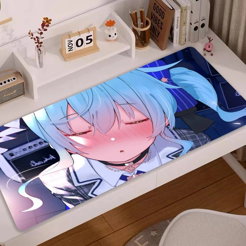 Anime Mousepad Hoshimachi Suisei Hololive Table Mat Lockedge Gamer Keyboard Speed Computer Carpet Office Accessories Xxl Rugs