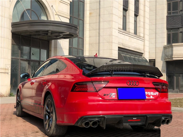 R style High quality real carbon fiber material spoiler For Audi A7 S7 RS7 2013- 2018 Carbon Fiber Rear Spoiler Trunk Wing