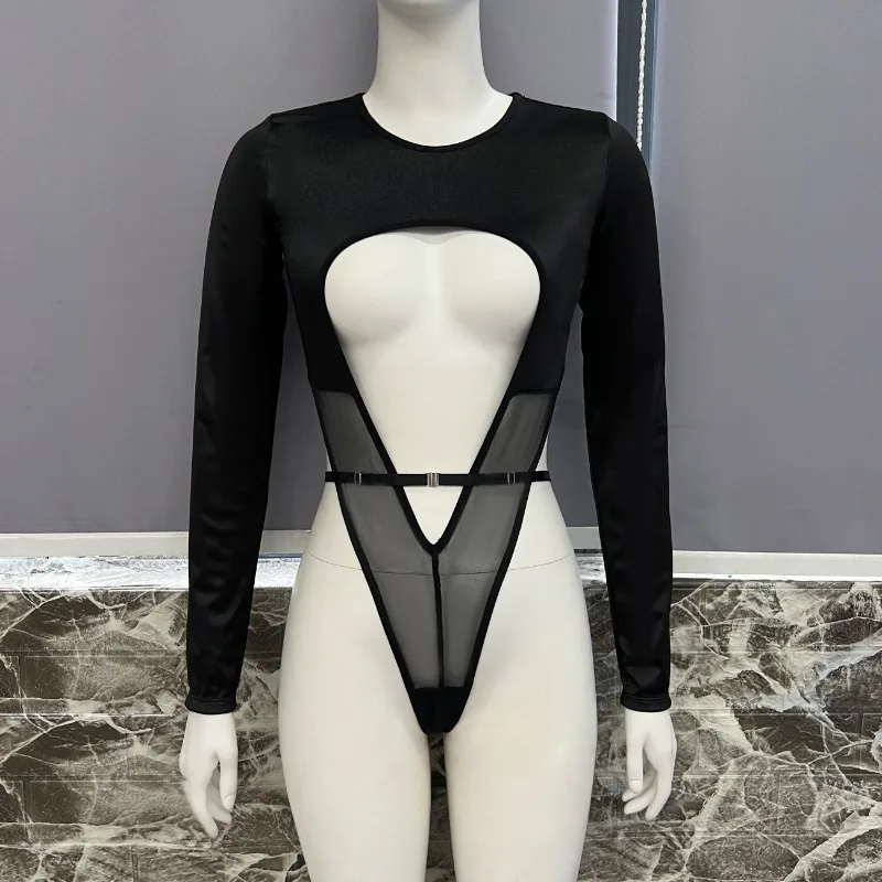 Toucheart Body erotico da donna All-in-one Lacehollow Out Trasparente Skinny Ombelico esposto Set seducente intimo seducente caldo