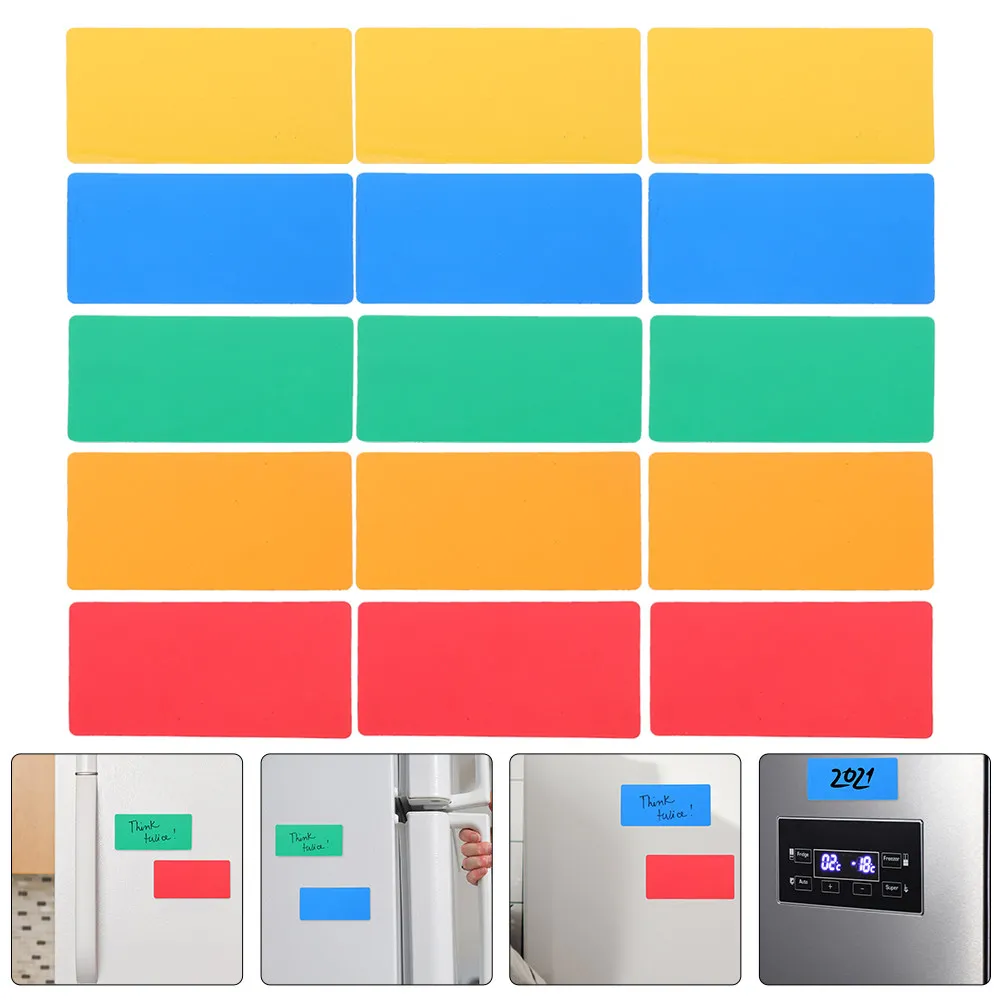 

15Pcs Magnetic Memo Tags Colored Dry Erase Labels for Whiteboards Fridge Classrooms Writable Erasable Magnets Erasable Labels