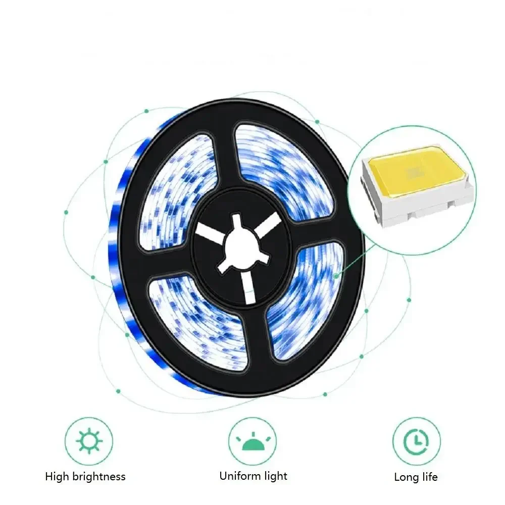 5V USB SMD2835 Flexible LED Tape Strip Touch Sensor Dimmer Self Adhesive Lamp For Kitchen Cabinet Stair DIY Decor Lighting