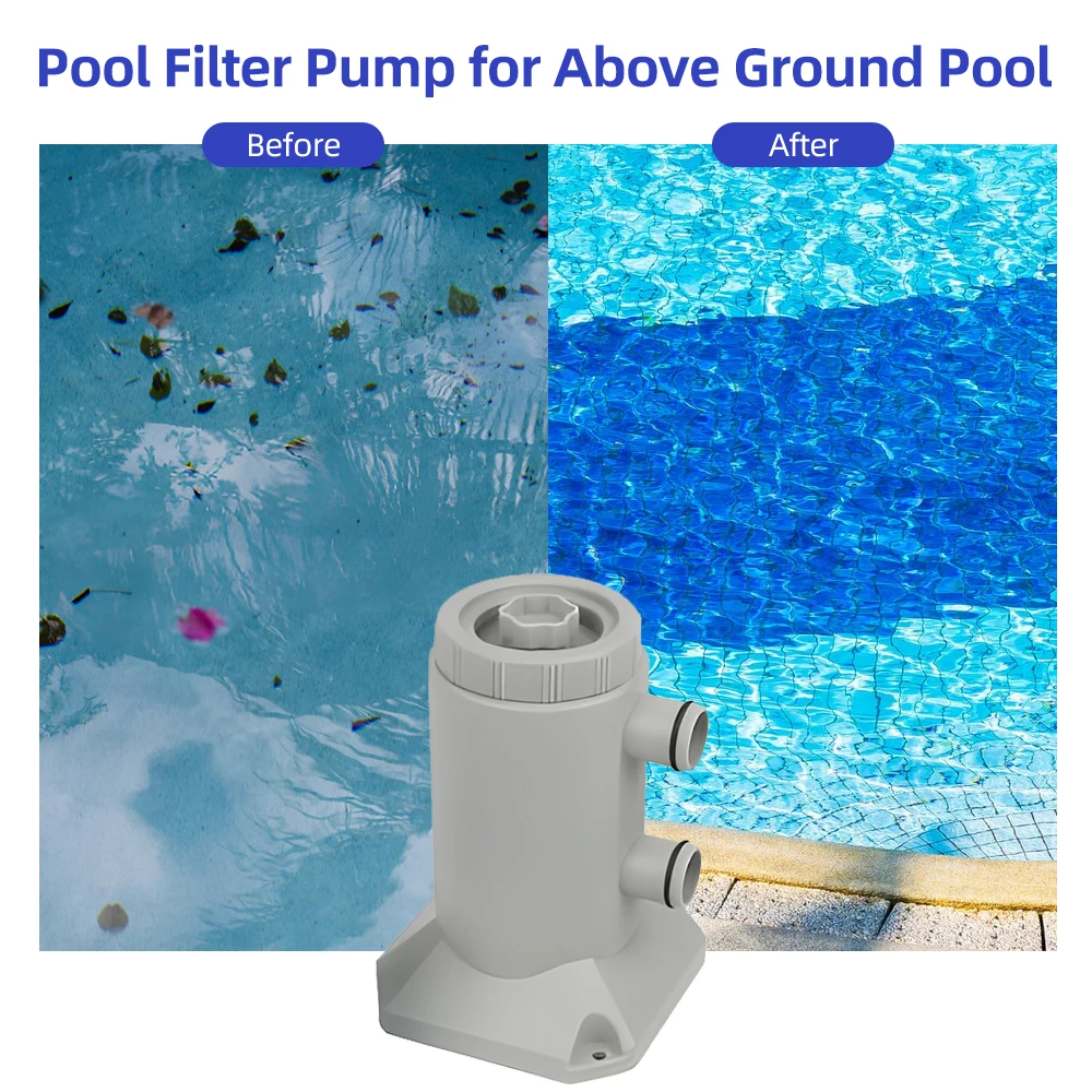 Cartridge Filter Pump 55W 250L/H Flow Rate Low Noise Improved Filtration Water Filter Pump Cartridge for Above Ground Pools
