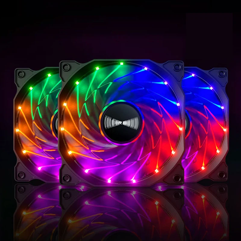 Teucer 120มม. RGB ไฟเอฟเฟกต์ casing PC 12V 4Pin ใหญ่แบริ่งไฮดรอลิกแบบไม่เป็นทางการพัดลมทำความเย็นเงียบ