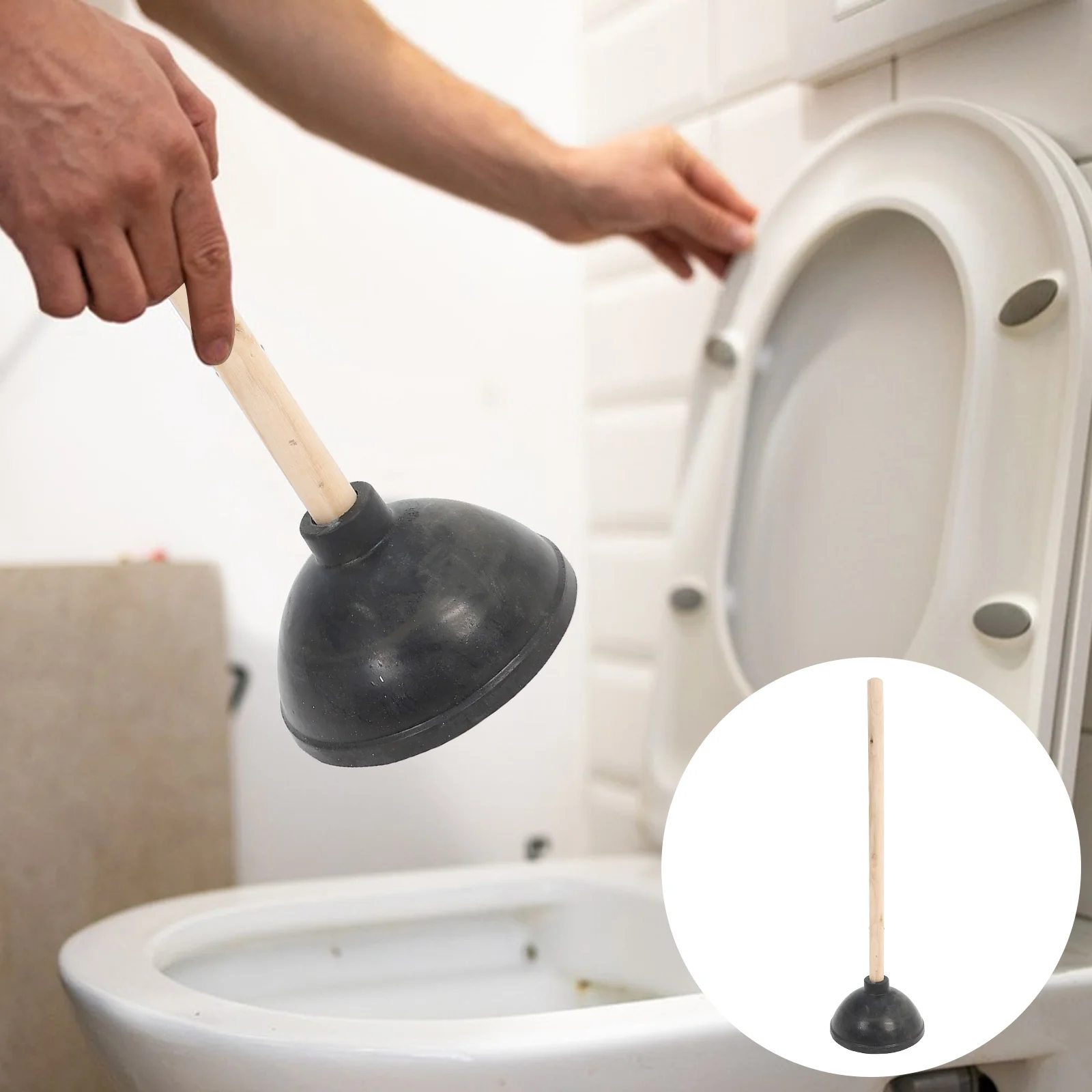 

5324 Black Bathroom Anti Clogging Toilet Bathroom Sink Drain Cleaner Multi Use Toilet Bowl Plunger Plunger Tool for Home Office