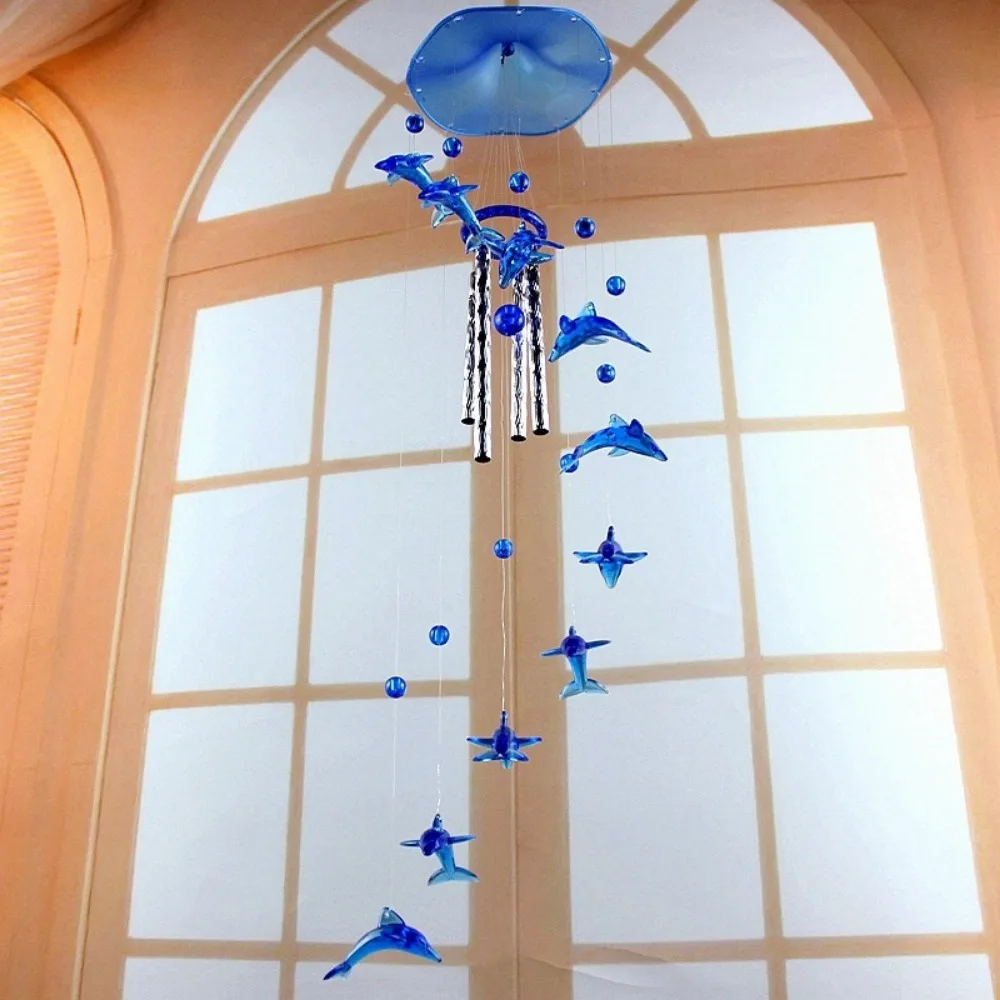 Dolphin Butterfly Wind Chime Star Wonderful Sound Garden Wind Chimes Acrylic Metal Tubes Flower Hanging Decor Christmas
