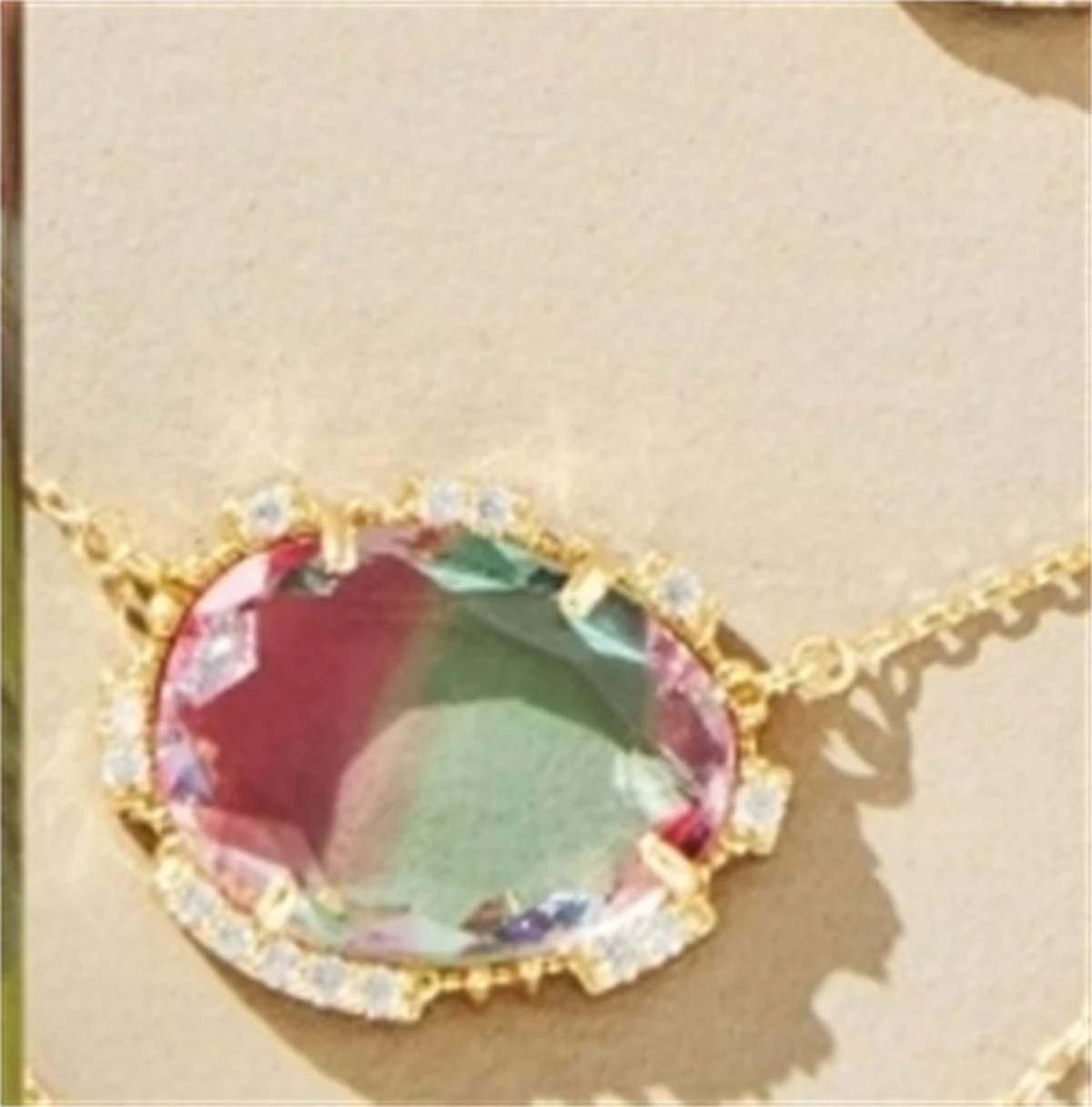 European and American fashion personality creative color birthstone pendant necklace 18k gold-plated color preservation