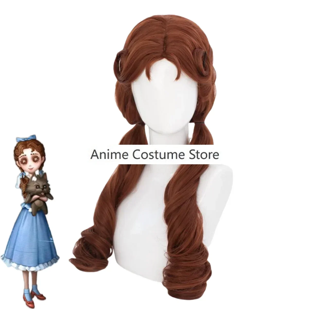 Disfraz de Anime para niña pequeña, traje de Cosplay con Peluca de vestido de celosía azul encantadora, traje Kawaii para Halloween