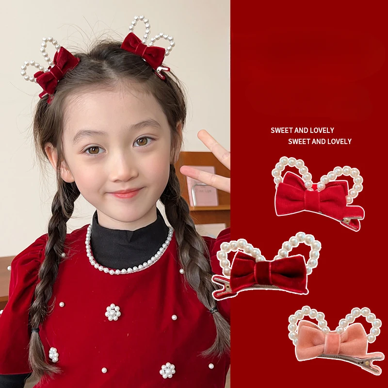 

2pcs/set Sweet Cartoon Toddler Girl Hair Clip Stereo Fashion Cute Bunny Bow BB Clip Creative Design Korean Hair Pin Kid Headwear