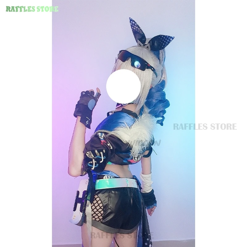 

game Honkai Star Rail Silver Wolf Cosplay Costume Wig Uniform Glasses Earrings Stellaron Hunters Hacker Halloween Party Women