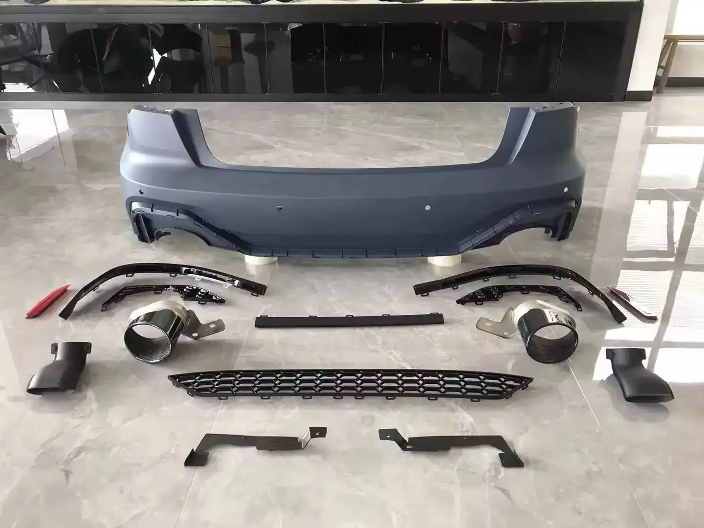 

For Audi a6l modified rs6 2019 Front rear bumper assembly surrounded grill Tail pipes car accessories accesorios para auto