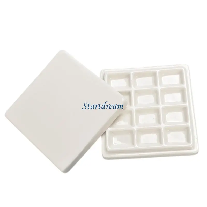 

12 сеток, палитра для акварельной живописи, керамическая палитра, палитра для красок, лоток для смешивания, принадлежности для