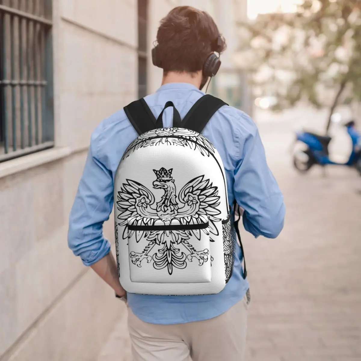 Polska Polish Eagle Backpack Boys Girls BookBag Kids School Bag Computer Shoulder Bags for Men Women