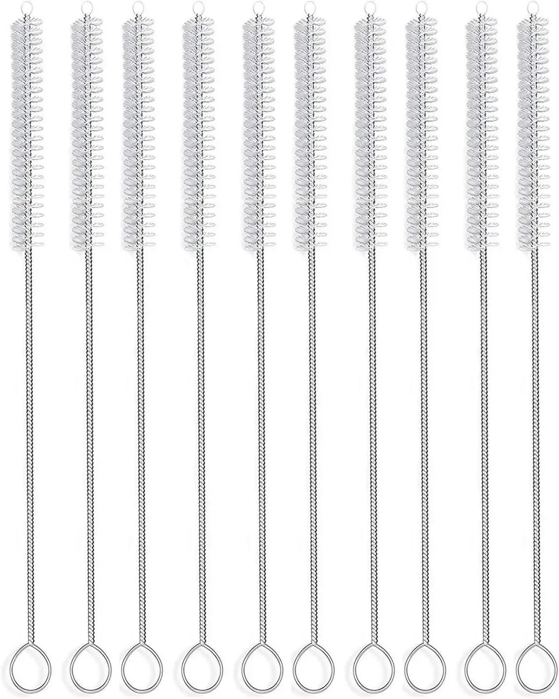 

Flexible Nylon Straw Brush Set, 12-inch Length, 10-Pack for Reusable Tubes and Bottles