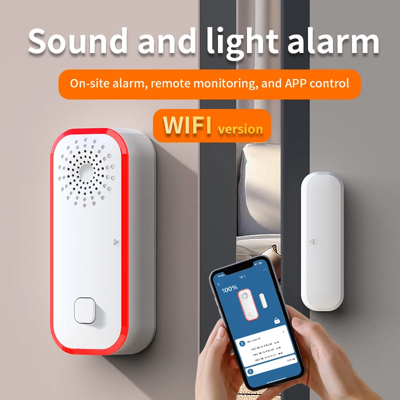 TuYa WIFI Porta Allarme sonoro e luminoso magnetico Interruttore di allarme intelligente Trigger Allarme sonoro e luminoso in loco Sicurezza antifurto