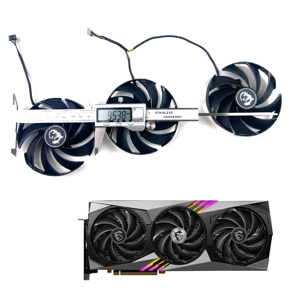 

NEW Cooling Fan 95MM 4PIN PLD10020B12H For MSI RTX4060 4070 4080 4090 4070TI 4080TI GAMING X TRIO video card fans