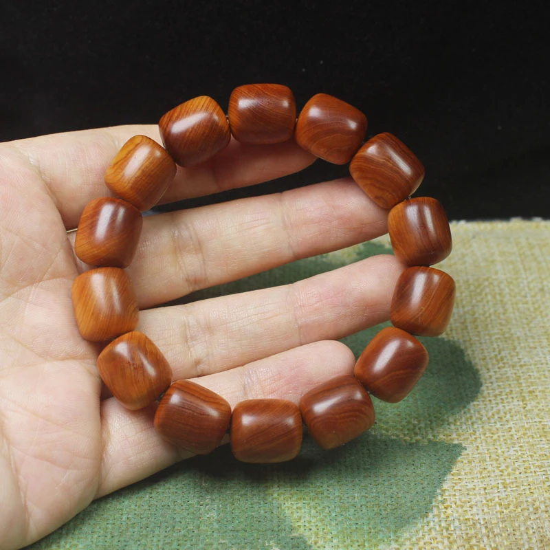 

high-oil barrel 13mm bracelet, unisex jewelry, simple and elegant cypress wood prayer beads
