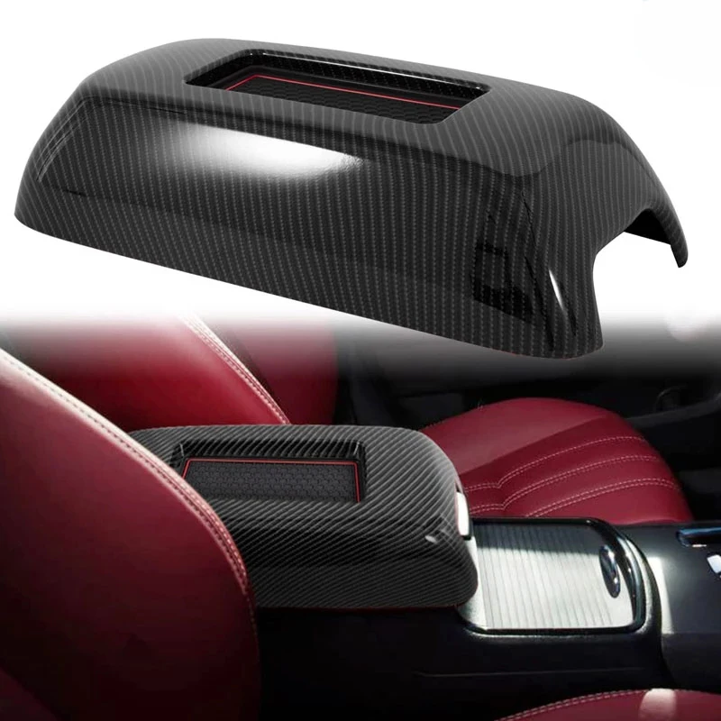 

TM Center Console Organizer Armrest Box Cover Trim with Storage Slot for Dodge Charger 2011-2021 ＆ for Chrysler 300 2015-2021