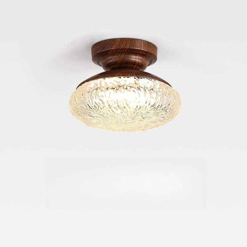 Middle Ancient Style Entrance Hall Home Ceiling Lights Retro Walnut Color Eye Protection Dressing Room Hallway LED Ceiling Lamps