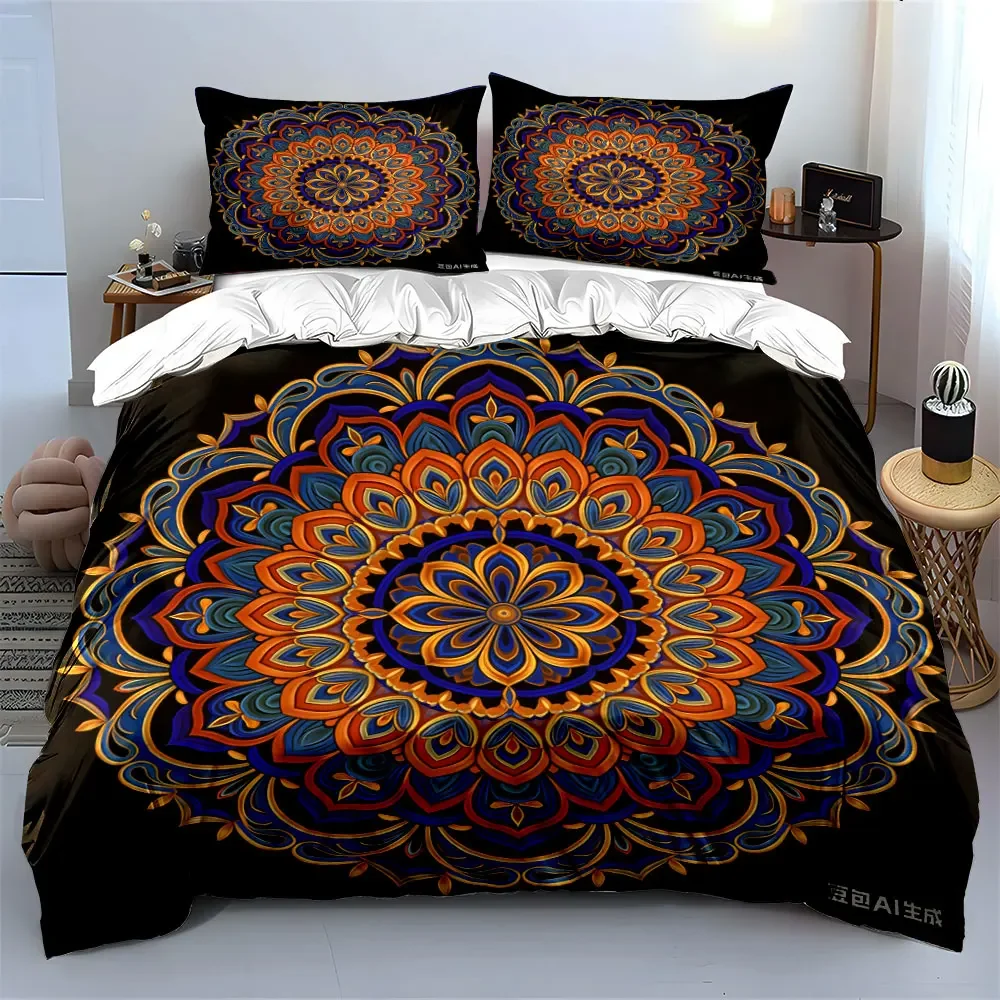 Mandala Pattern Decorative Set Multiple sizes kid's and adults' bedroom Exquisite 3PC bedding set, gift