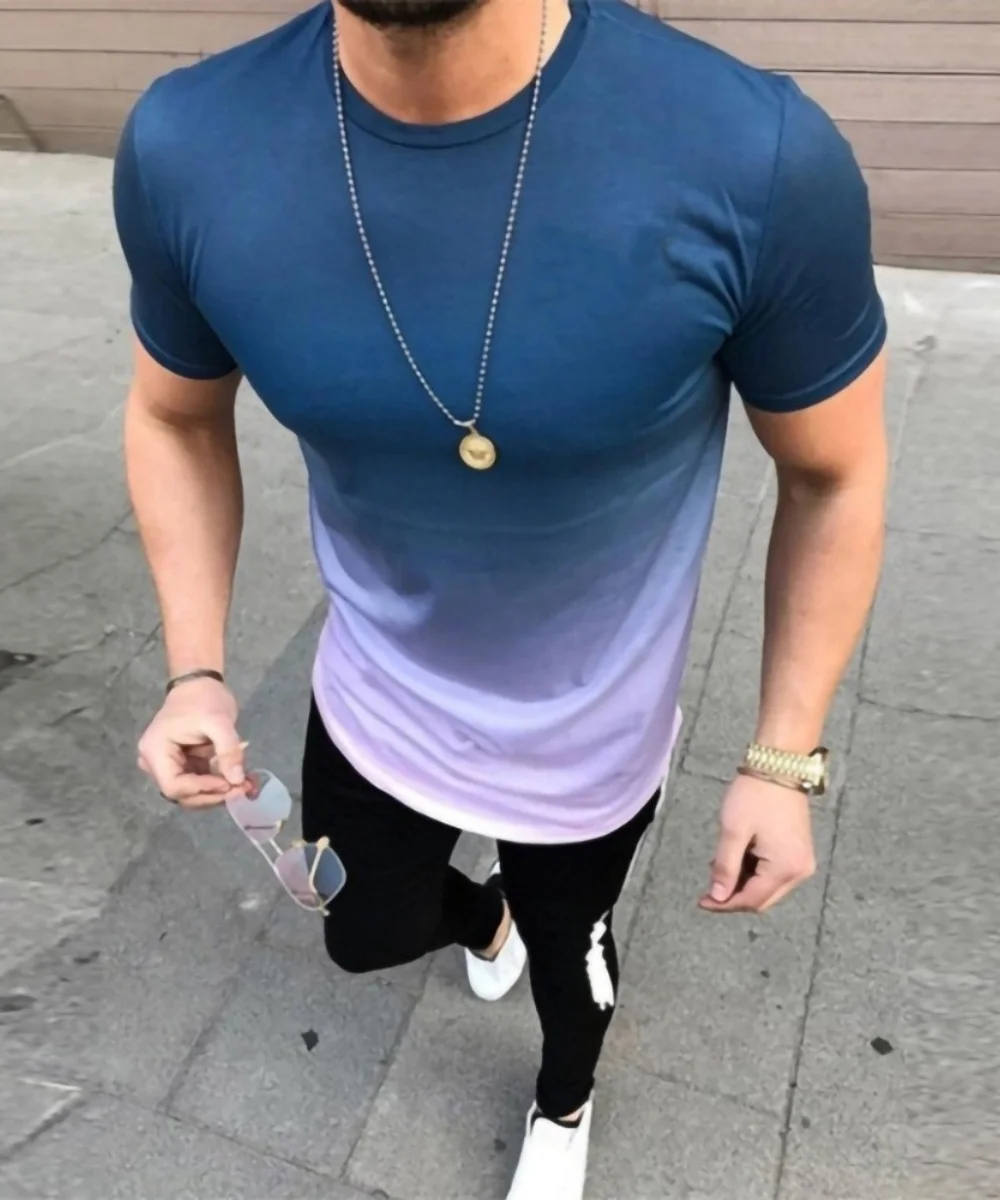 Mens Casual T Shirt Variegated Print T Shirt King Fitness Shirt Oversized Short Sleeve Tops Boys Tops Vintage Mens T Shirts