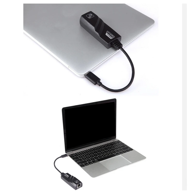 Adapter Ethernet typu C na RJ45 Gigabit USB3.1 Karta sieciowa 1000 Mb/s Złącze Ethernet Przenośne do laptopa stacjonarnego