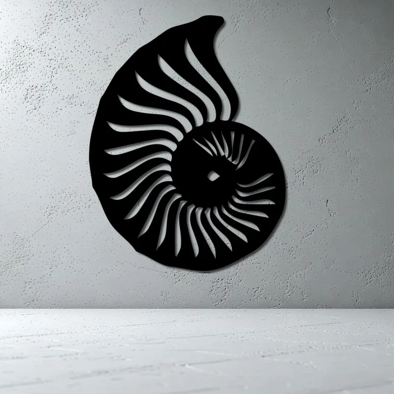 Metal Wall Art Nautilus Shell Nautical Iron Rustic Hanging Elegant Coastal Decor for Living Room Beach Home Ocean Style Gift
