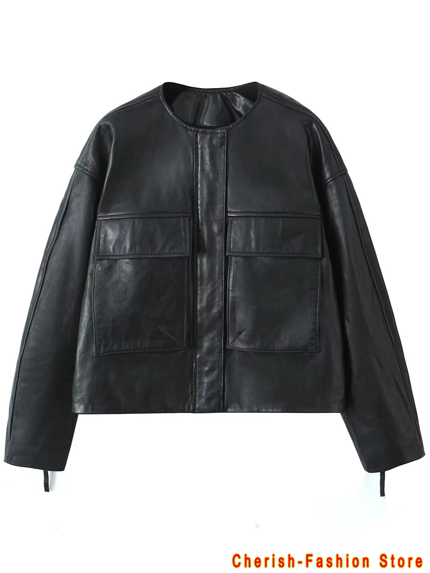 Vestes courtes en cuir PU pour femmes, vêtements vintage, bouton Harajuku, fermeture éclair décontractée, Streetwear chaud, CombBrand, automne et hiver 2023