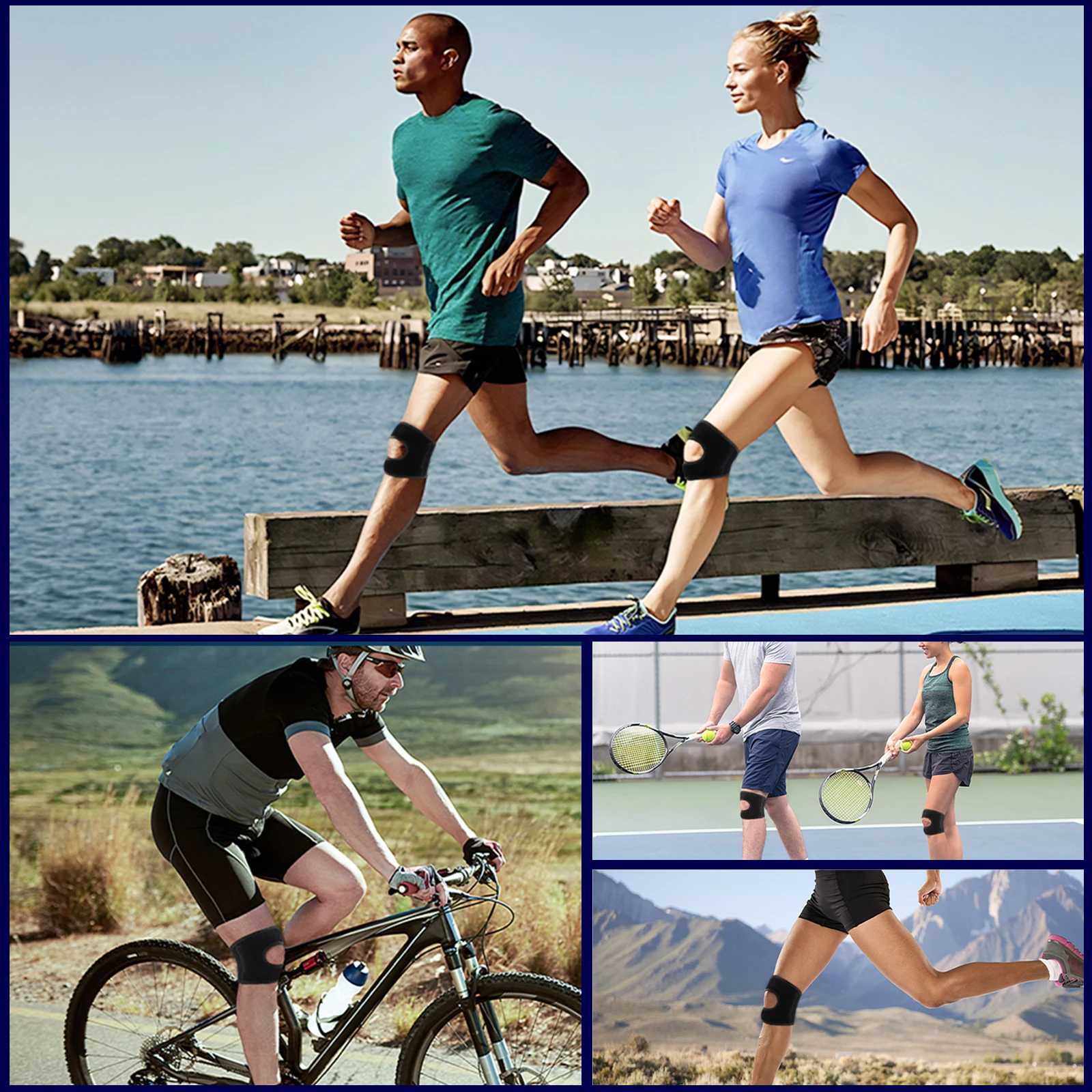 Nowy, regulowany stabilizator kolana na bóle kolana, kompresyjny stabilizator rzepki z wyjmowaną gąbką.