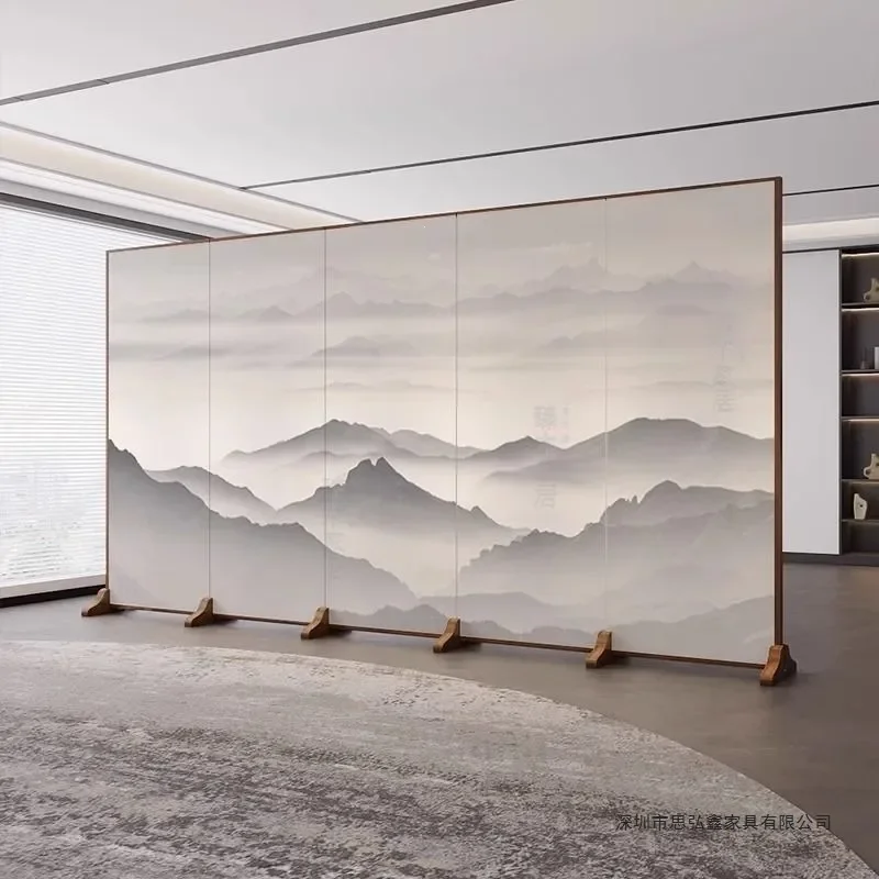 Simple Folding Floor Screen Partition for Living Room Hotel Hall Entrance Home Decor Baffle Divider